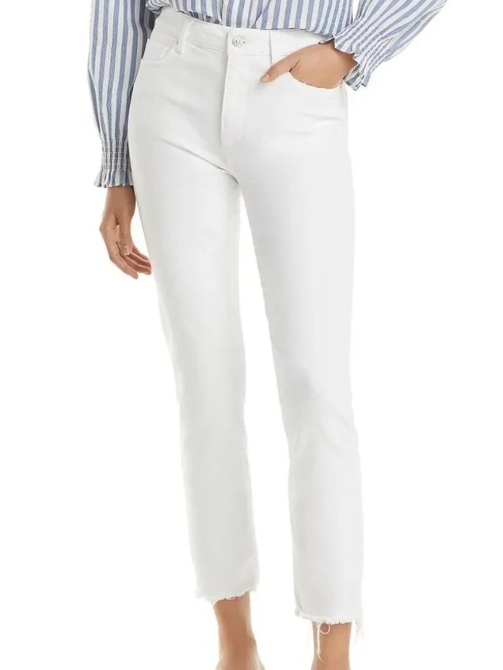 PAIGE Skyline Skinny Crop White Jeans
